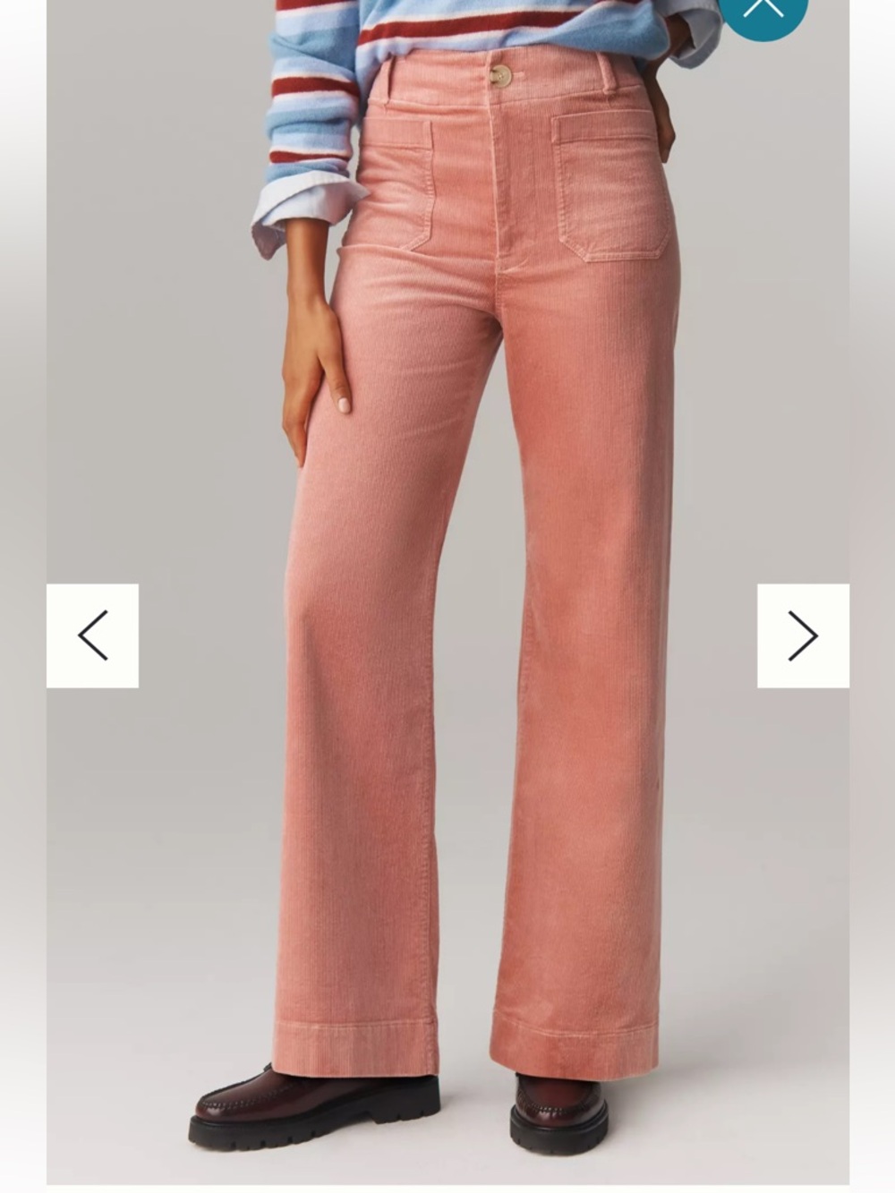 Maeve Pink Corduroy the Collette Full-Length Pant size 28 Tall